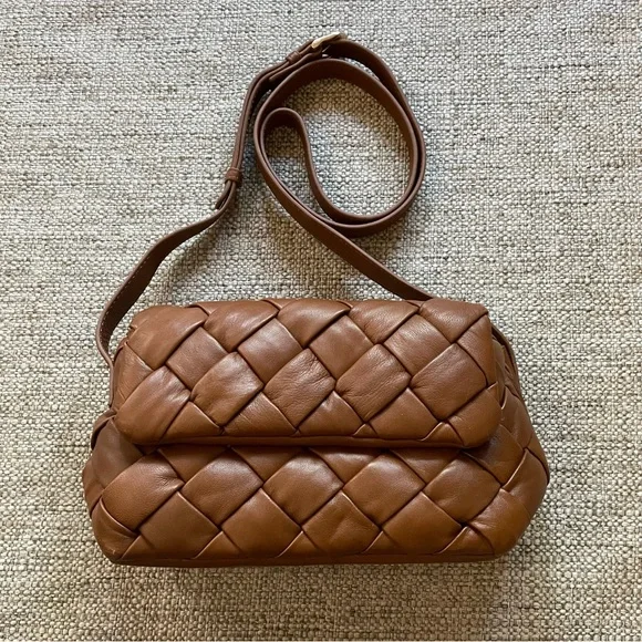 DUNE LONDON Woven Brown Leather Crossbody Bag - Picture 3 of 14
